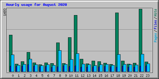 Hourly usage for August 2020