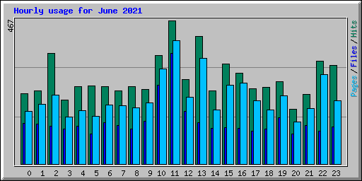 Hourly usage for June 2021